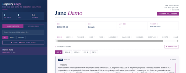 Browser-viewable patient dashboard